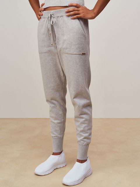 Calça de Tricô Barra Elástica Cinza — Anselmi