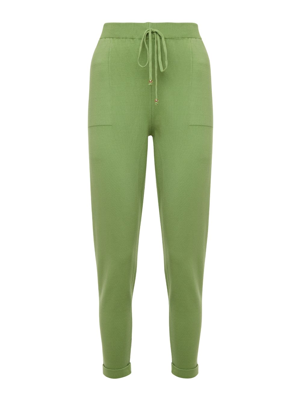 Anselmi — Calça em Tricô com Barra Italiana Verde