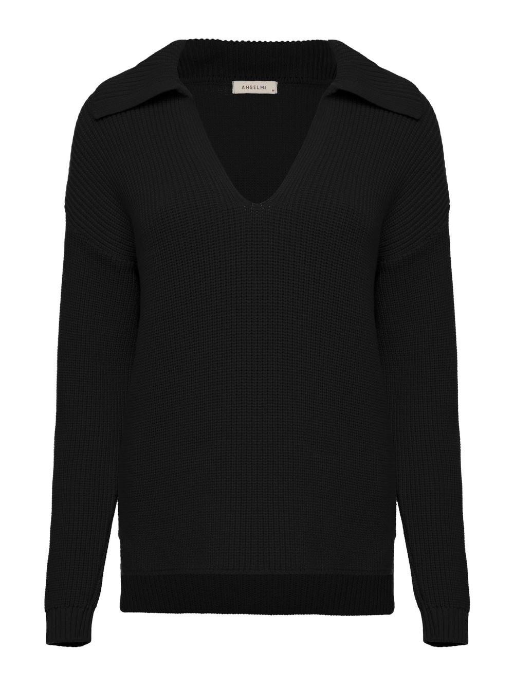 Anselmi — Blusa Gola Polo Lisa Preto