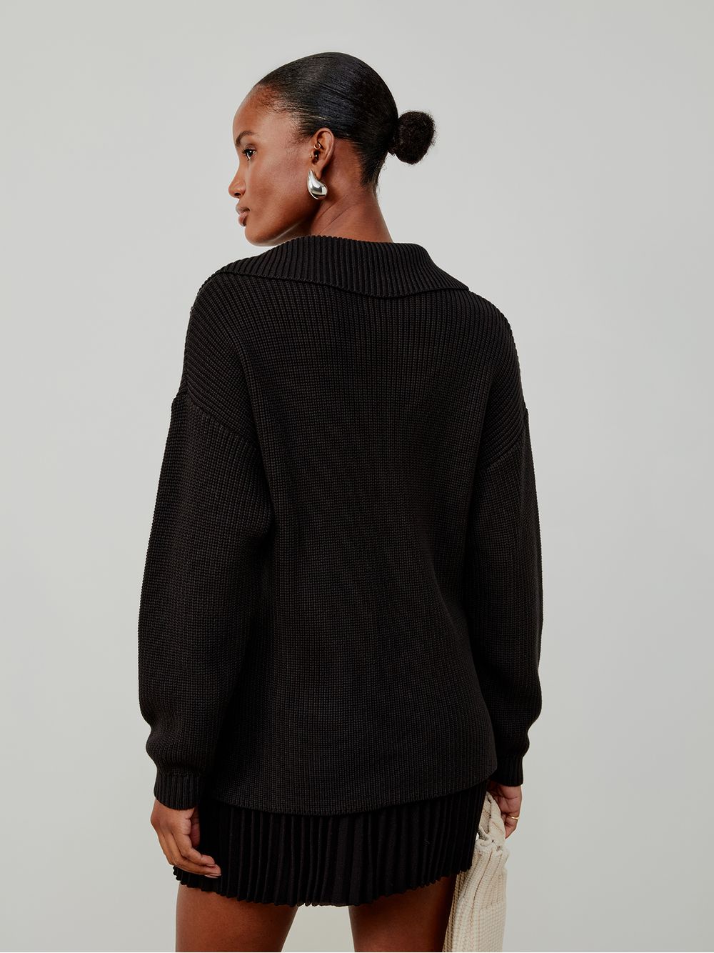 Anselmi — Blusa Gola Polo Lisa Preto