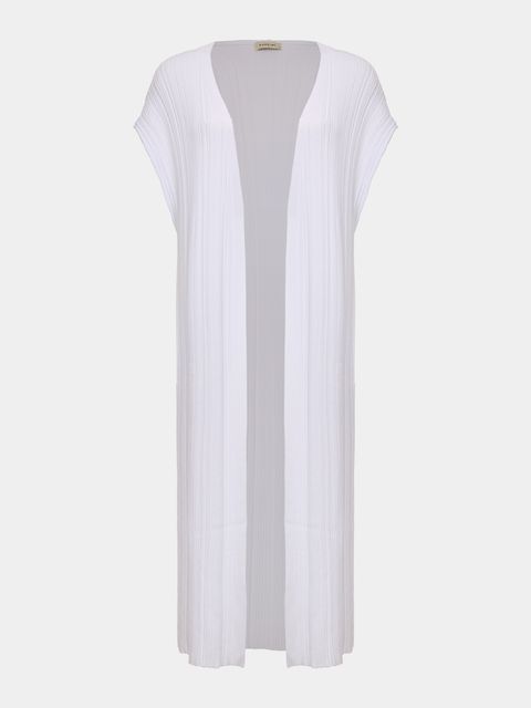 Maxi Colete Plissado Branco — Anselmi
