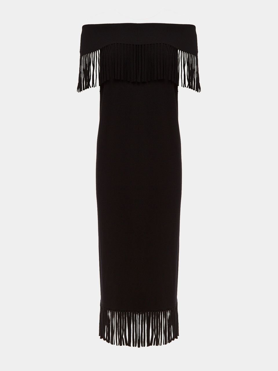 Vestido Franjas Preto