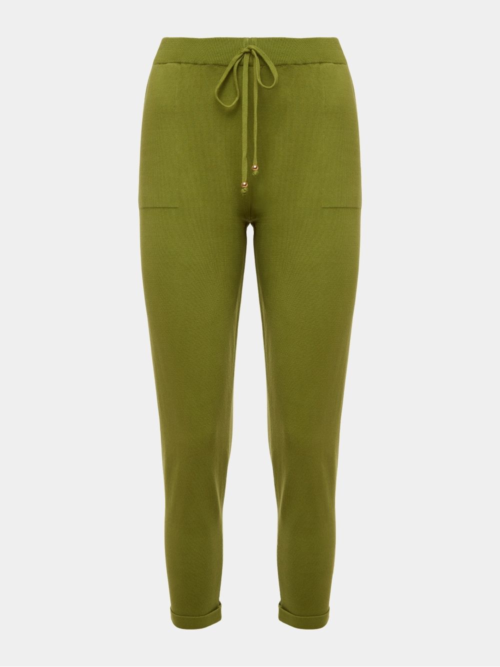 Anselmi — Calça em Tricô com Barra Italiana Verde Abacate