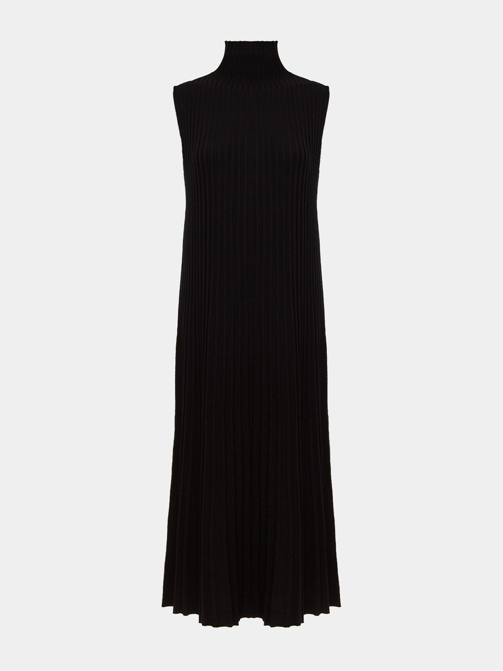 Anselmi — Vestido Plissado Gola Alta Preto
