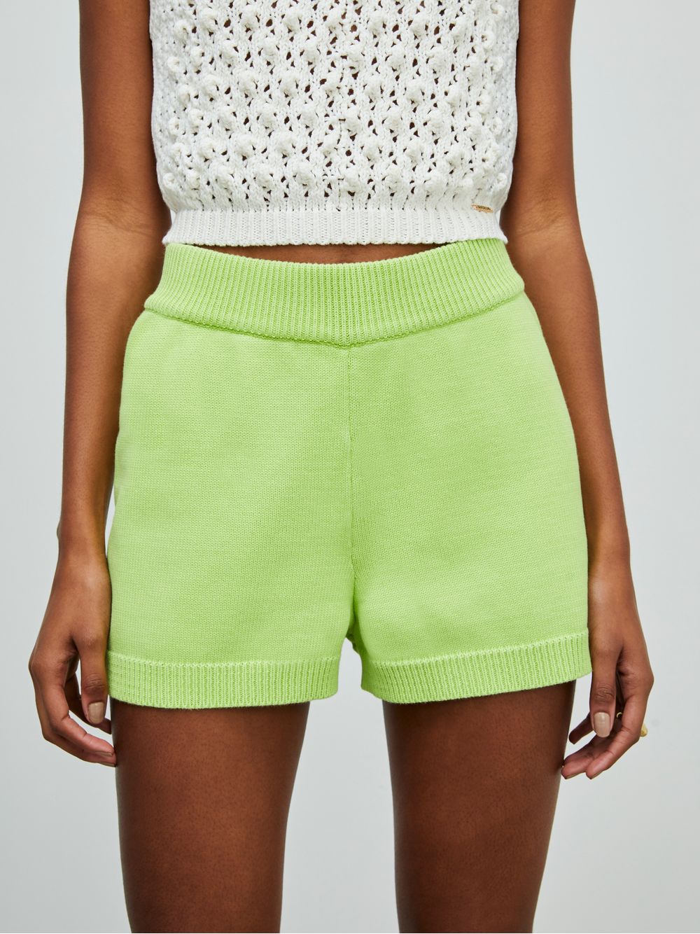 Anselmi — Short Curto em Tricô Verde Lima