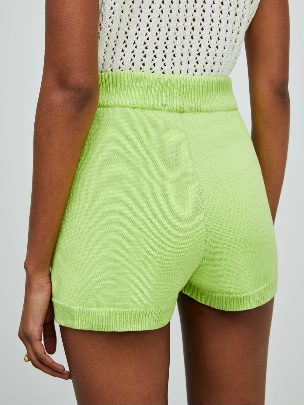 Anselmi — Short Curto em Tricô Verde Lima