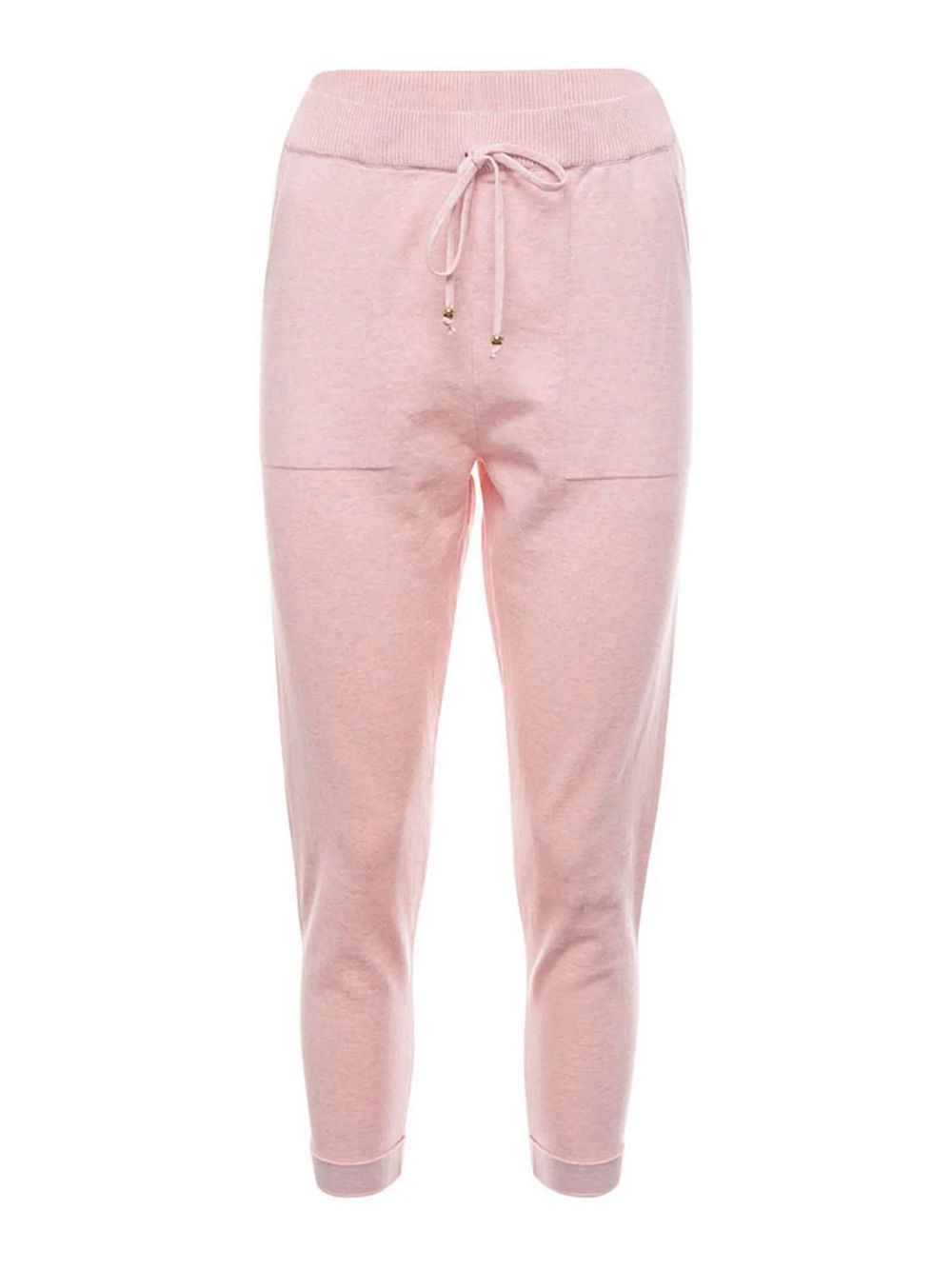 Anselmi — Calça em Tricô com Barra Italiana Rosa