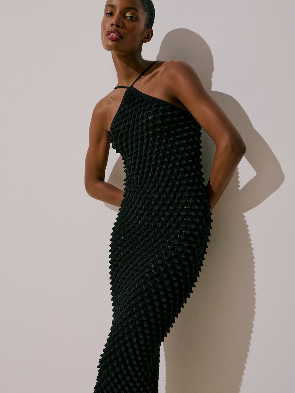 Vestido Cruzado Colméia Preto