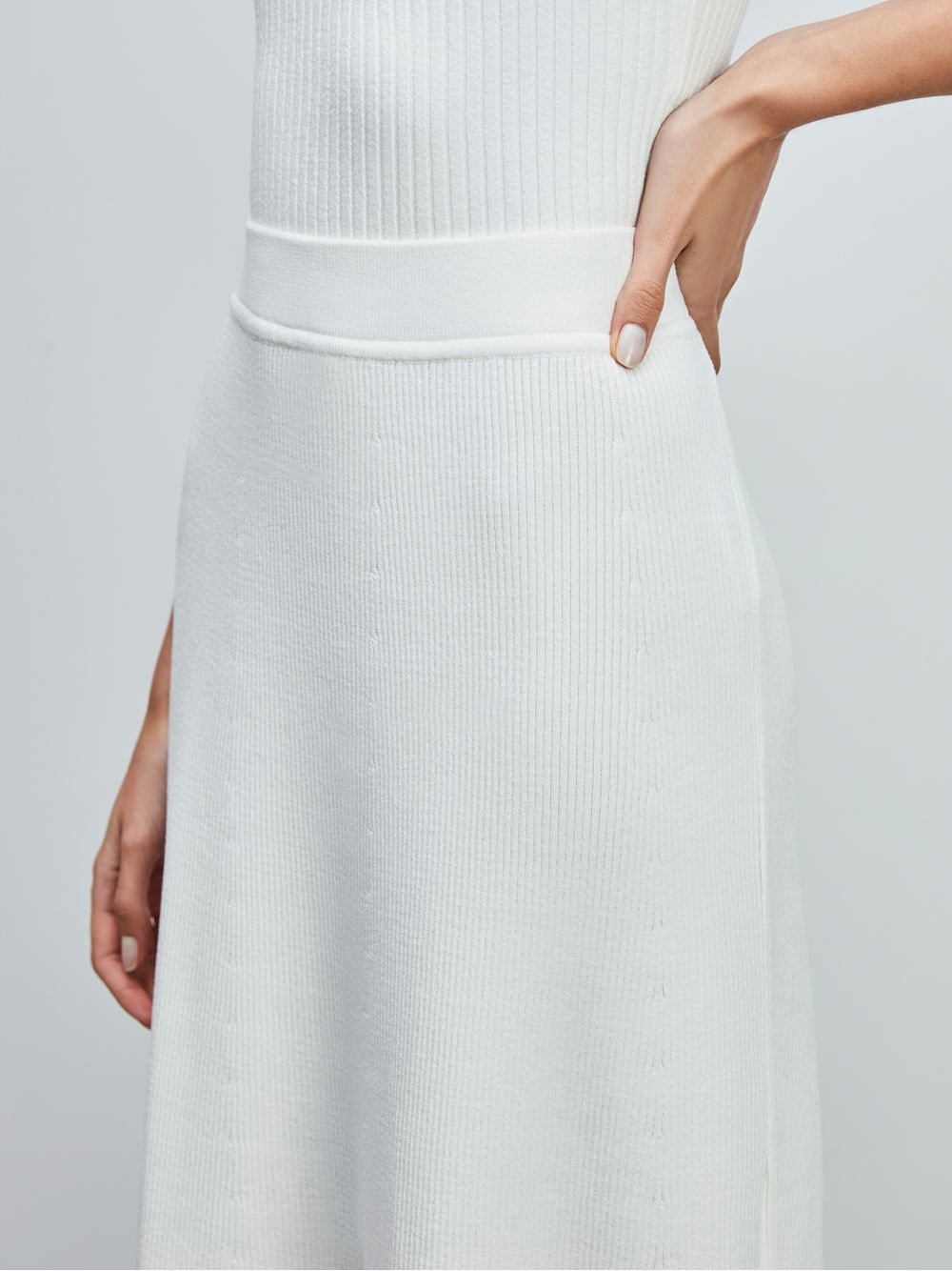 Anselmi — Saia Midi Evasê Off White