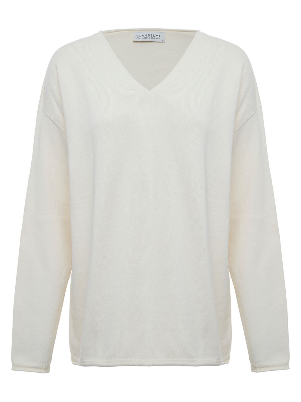 Anselmi — Blusa 100% Algodão Orgânico Decote em V Bege