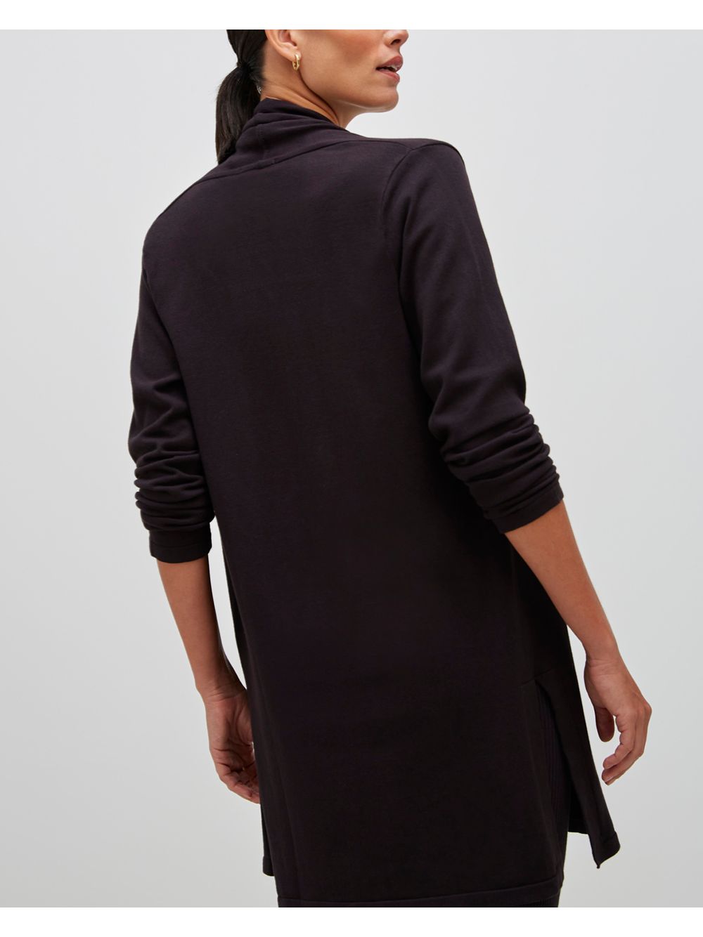 Anselmi — Cardigan Minimal Alongado Preto