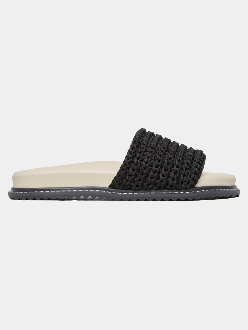 Chinelo Flat Canelado Preto