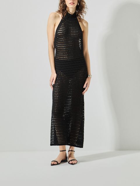 Vestido Longo Rede Preto — Anselmi