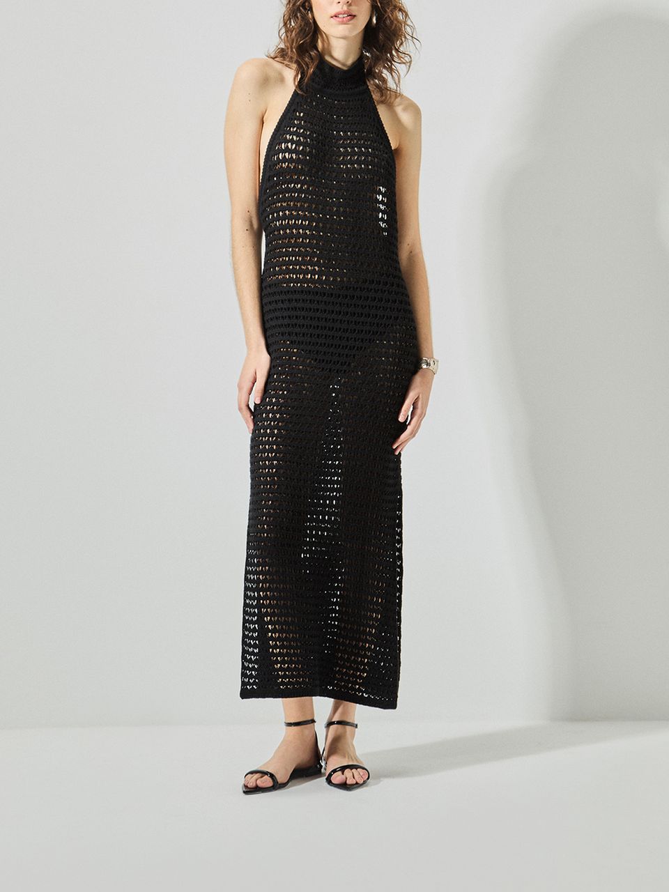 Vestido Longo Rede Preto