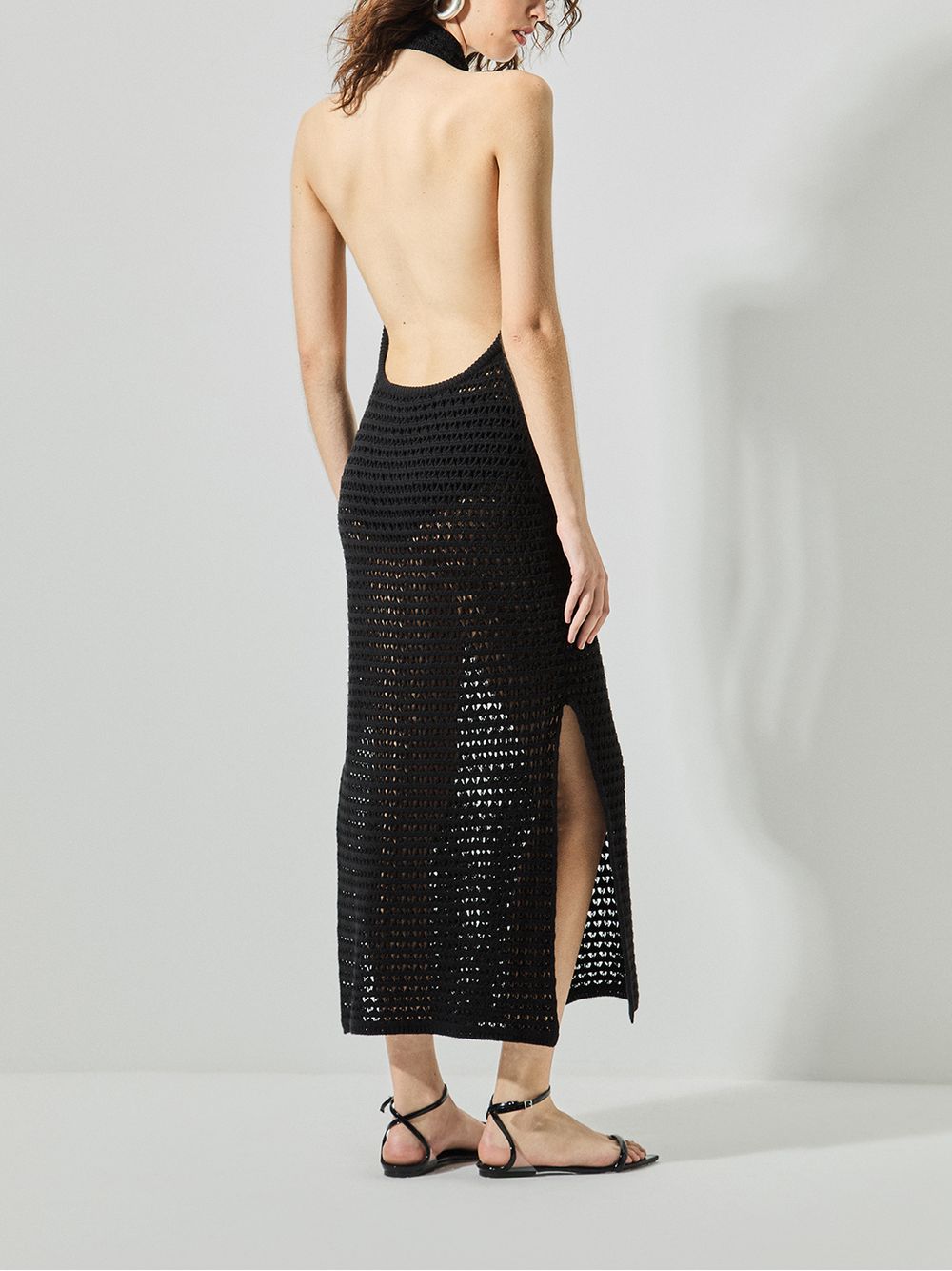 Anselmi — Vestido Longo Rede Preto