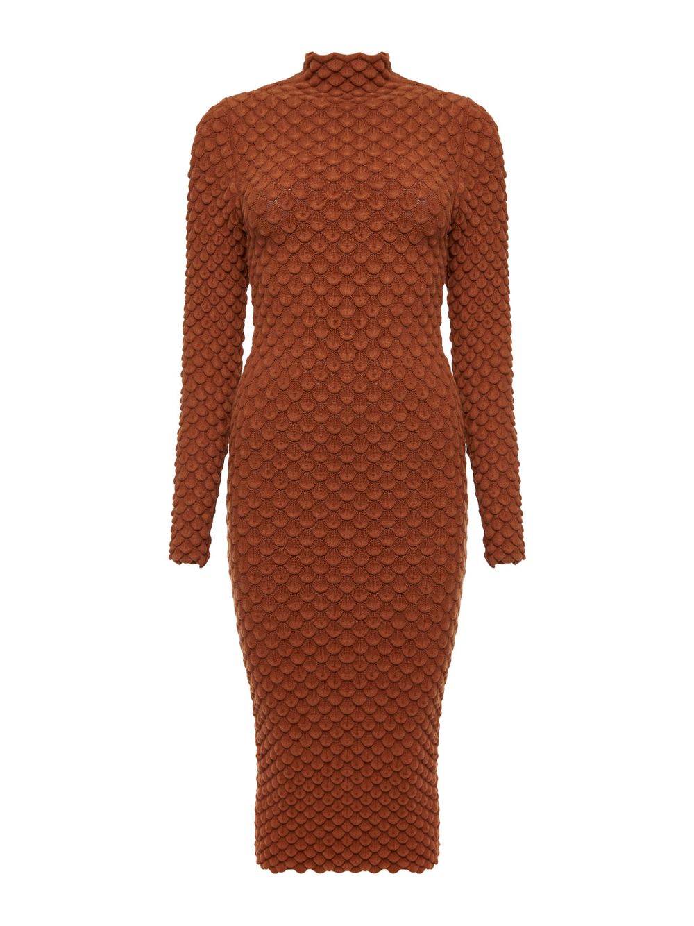 Anselmi — Vestido Midi Mini Escamas Canela