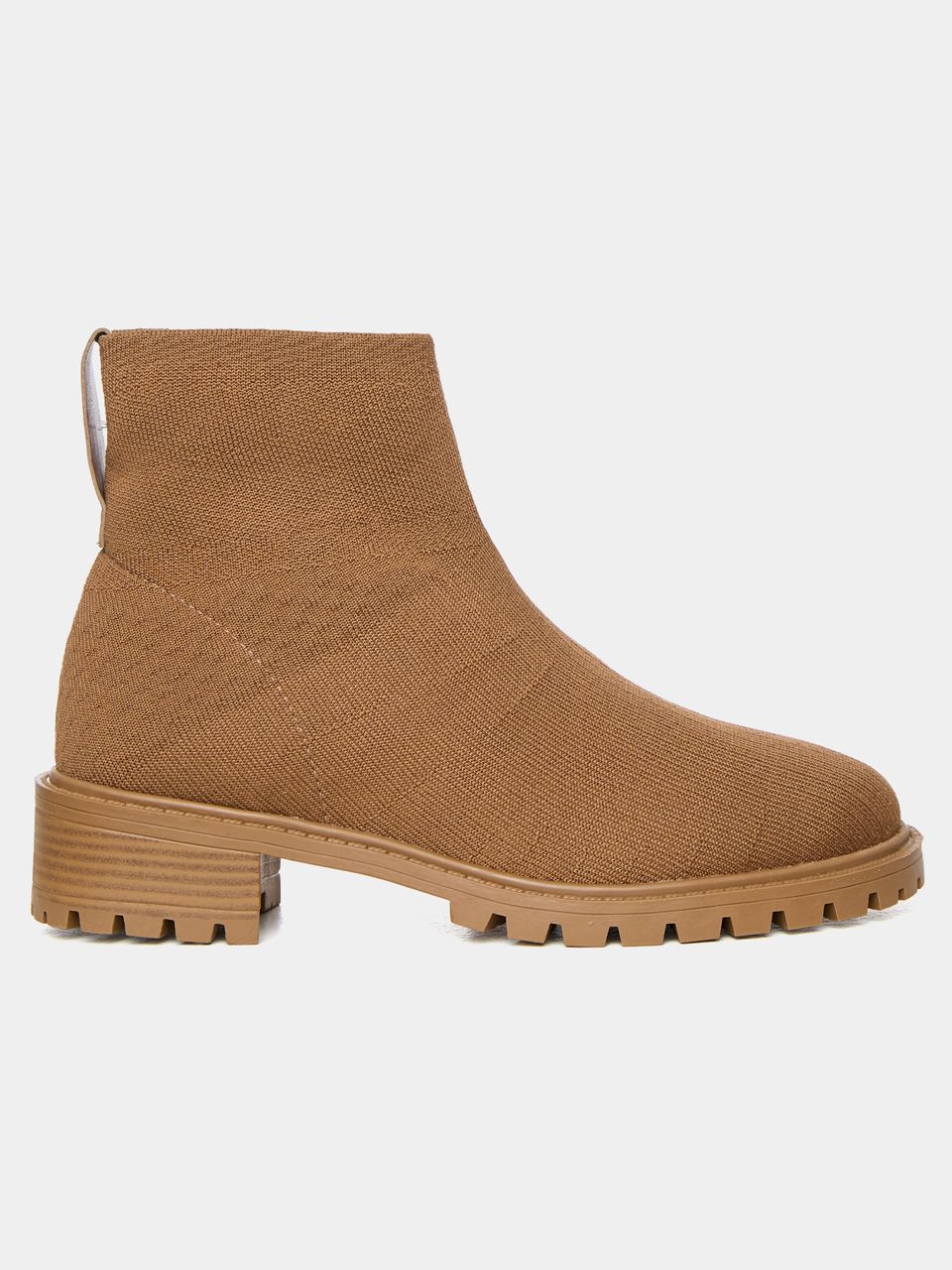 Bota Cano Curto Tricot Camelo