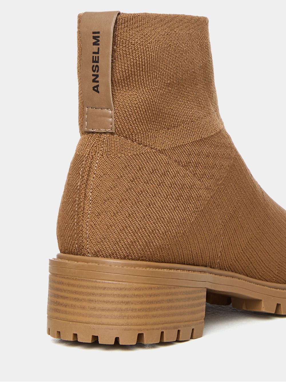 Anselmi — Bota Cano Curto Tricot Camelo