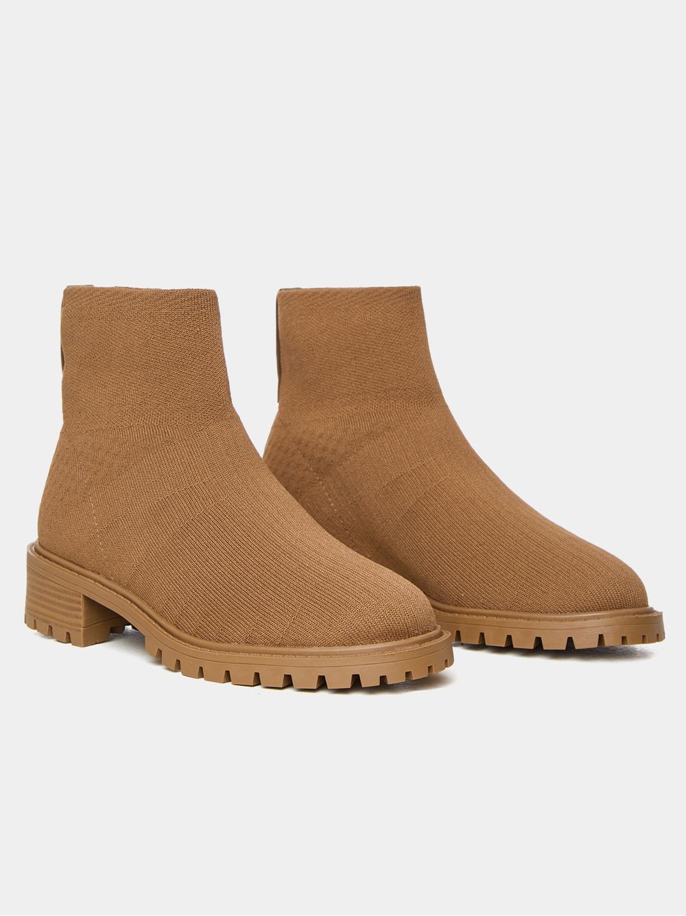 Anselmi — Bota Cano Curto Tricot Camelo