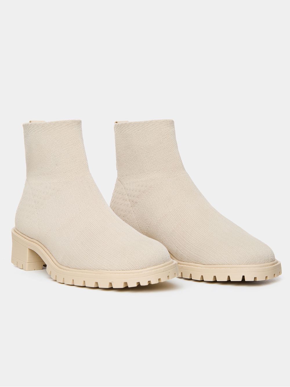 Anselmi — Bota Cano Curto Tricot Bege