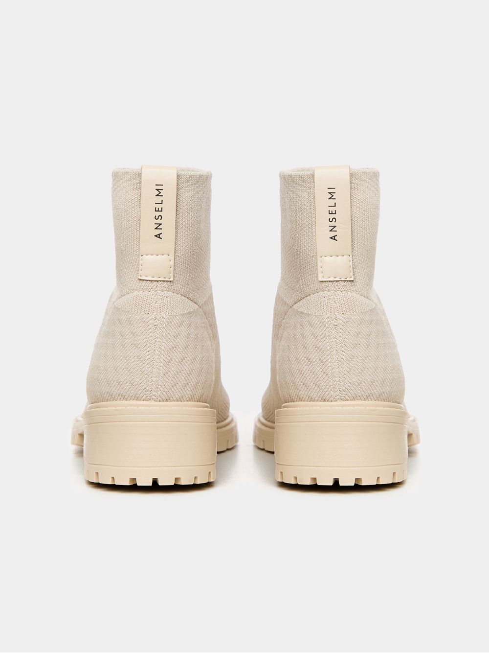 Anselmi — Bota Cano Curto Tricot Bege