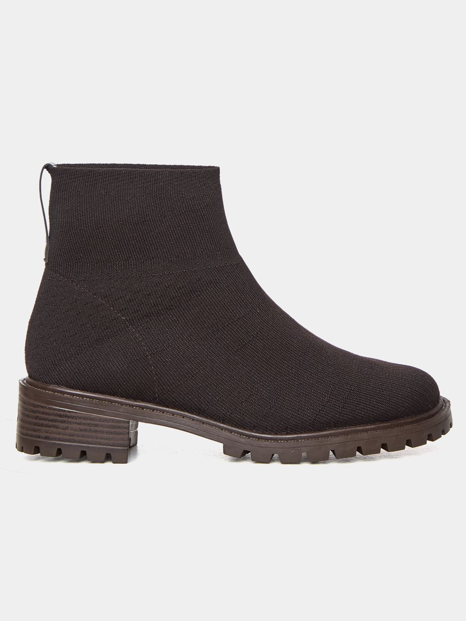 Bota Cano Curto Tricot Chocolate