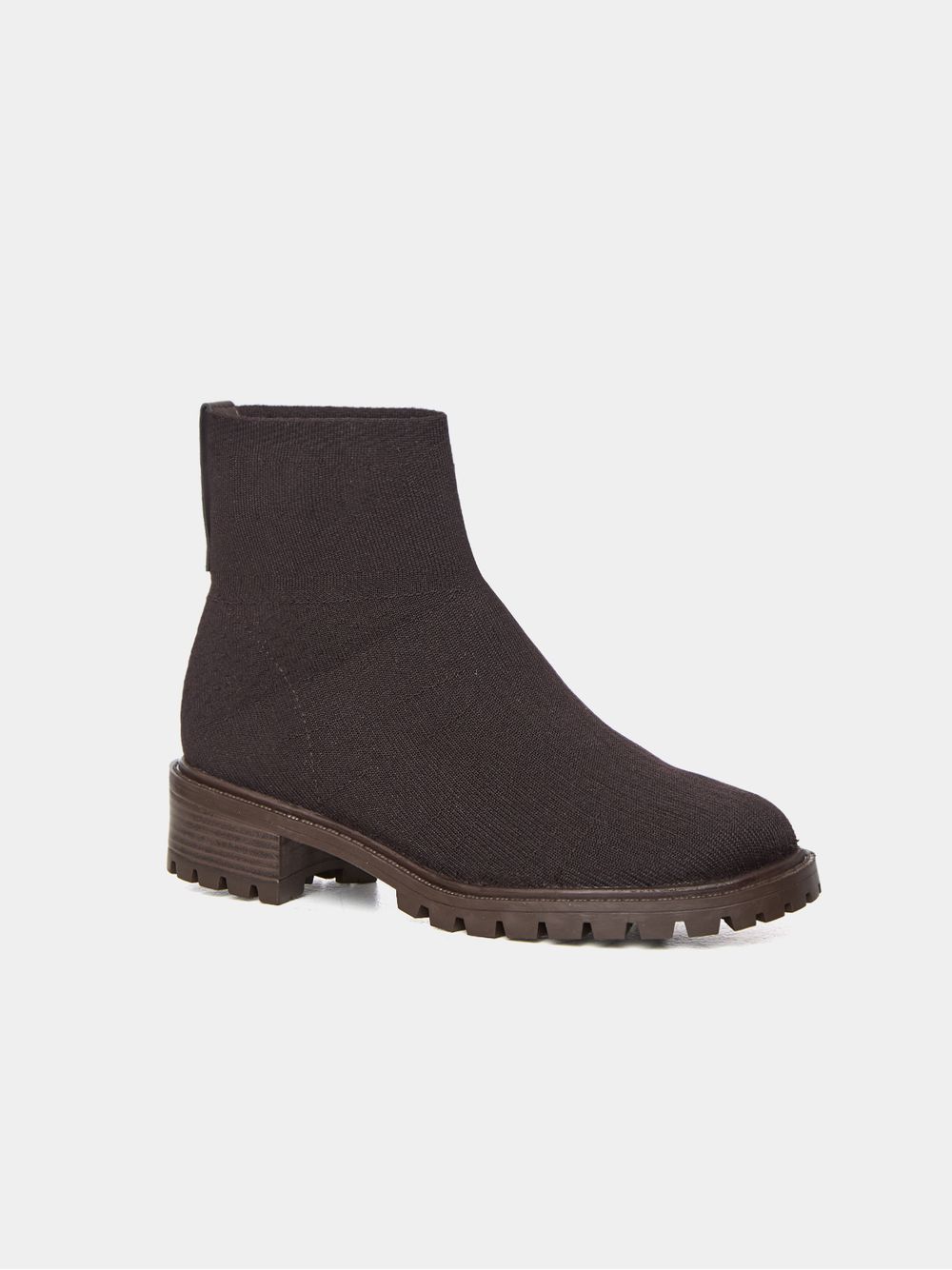 Anselmi — Bota Cano Curto Tricot Chocolate