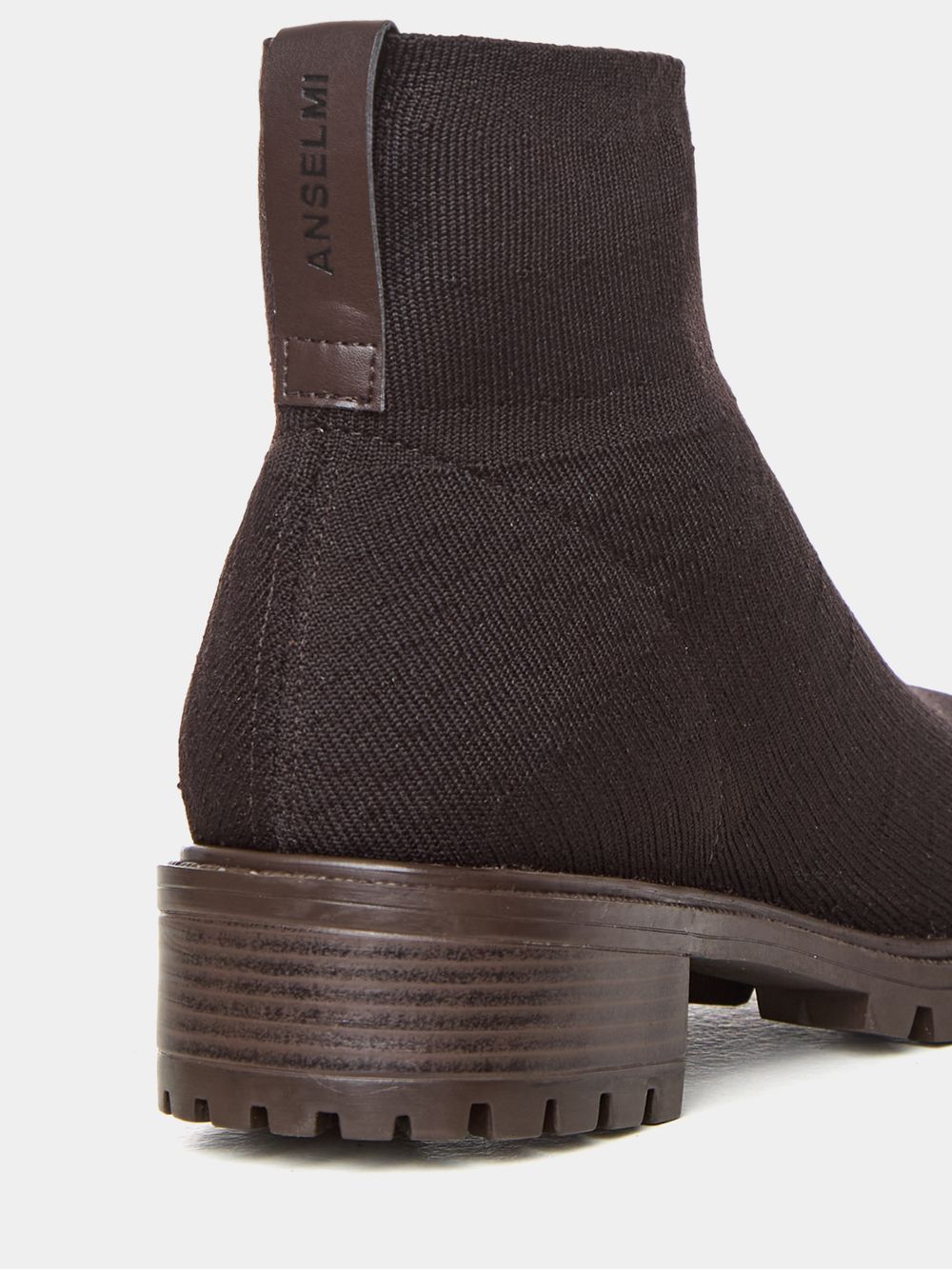 Anselmi — Bota Cano Curto Tricot Chocolate