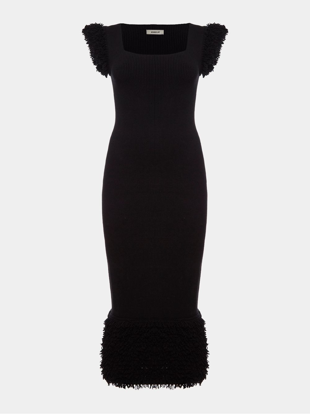 Anselmi — Vestido Midi Marisco Preto