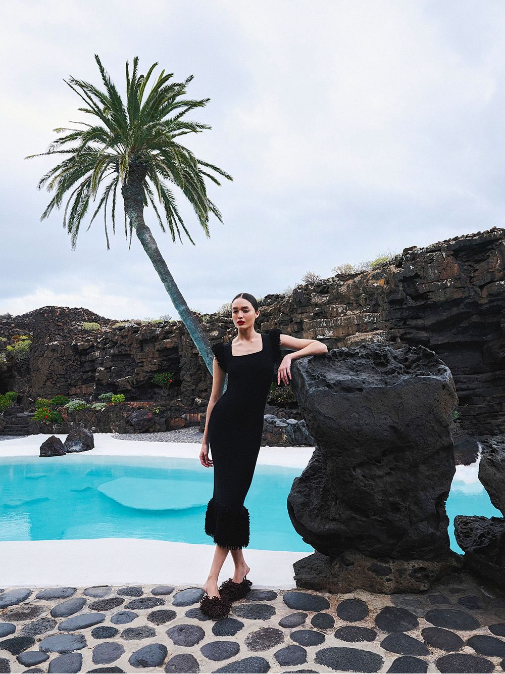 Anselmi — Vestido Midi Marisco Preto
