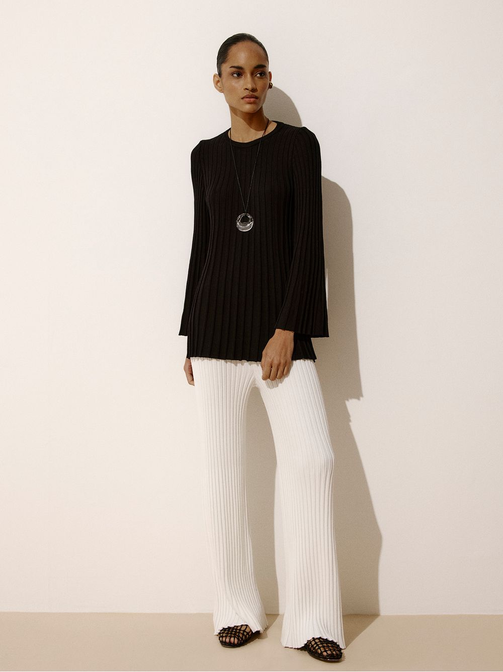 Anselmi — Blusa Sino Canelada Preto