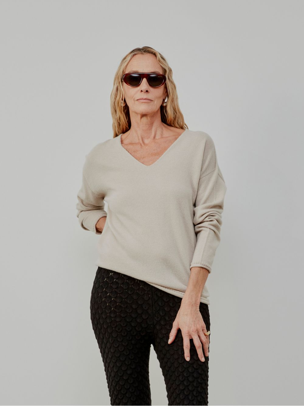 Anselmi — Blusa Anselmi 100% Cashmere Bege