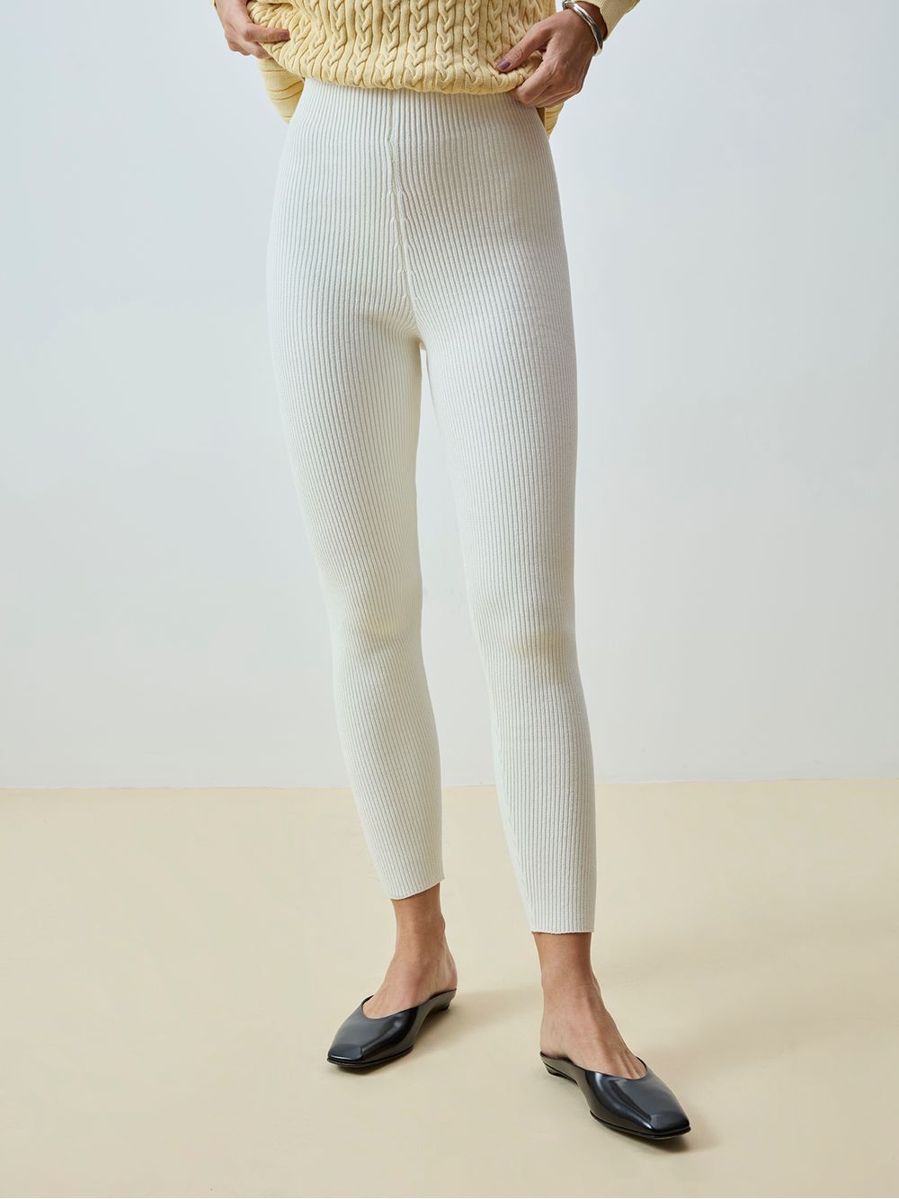 Anselmi — Legging em Tricô Off White