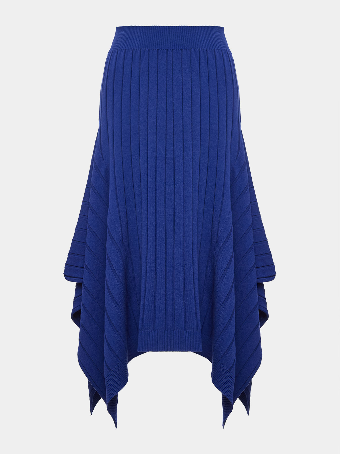 Saia Midi Assimétrica Azul Abissal — Anselmi