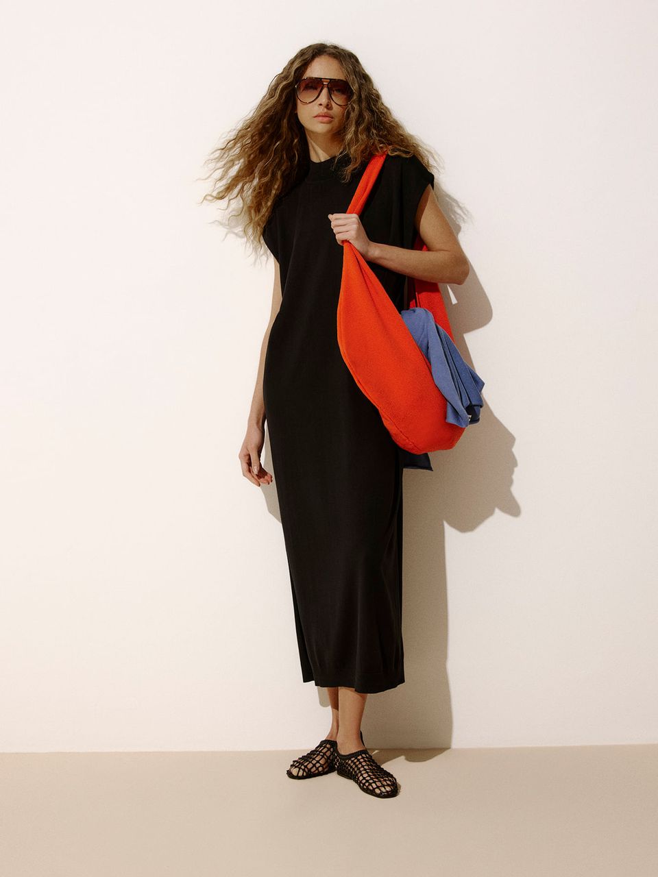 Vestido Longo Sem Manga Preto