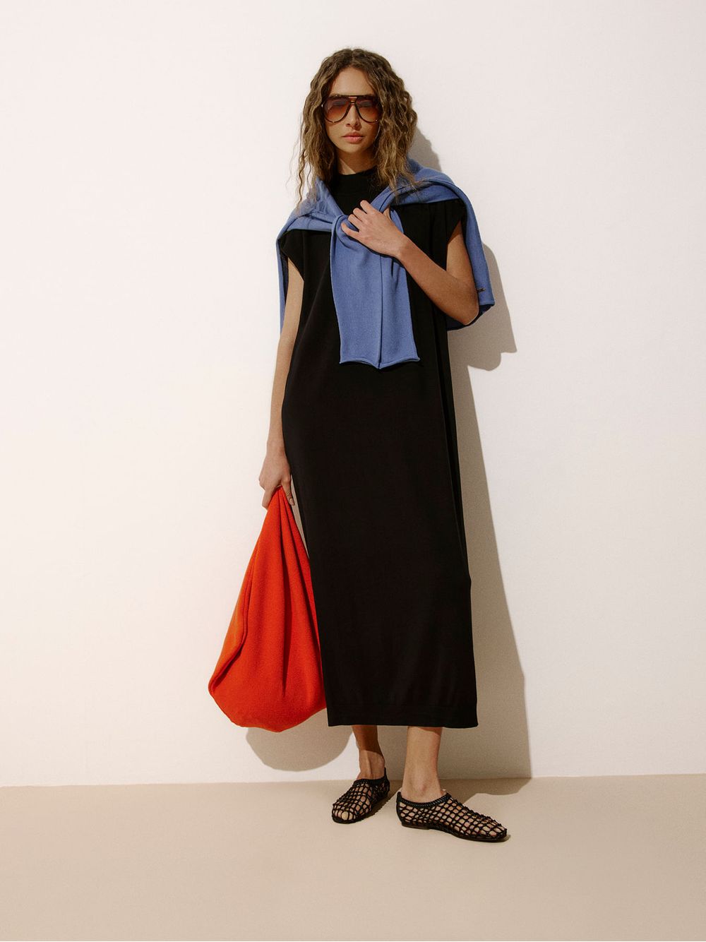 Anselmi — Vestido Longo sem Manga Preto