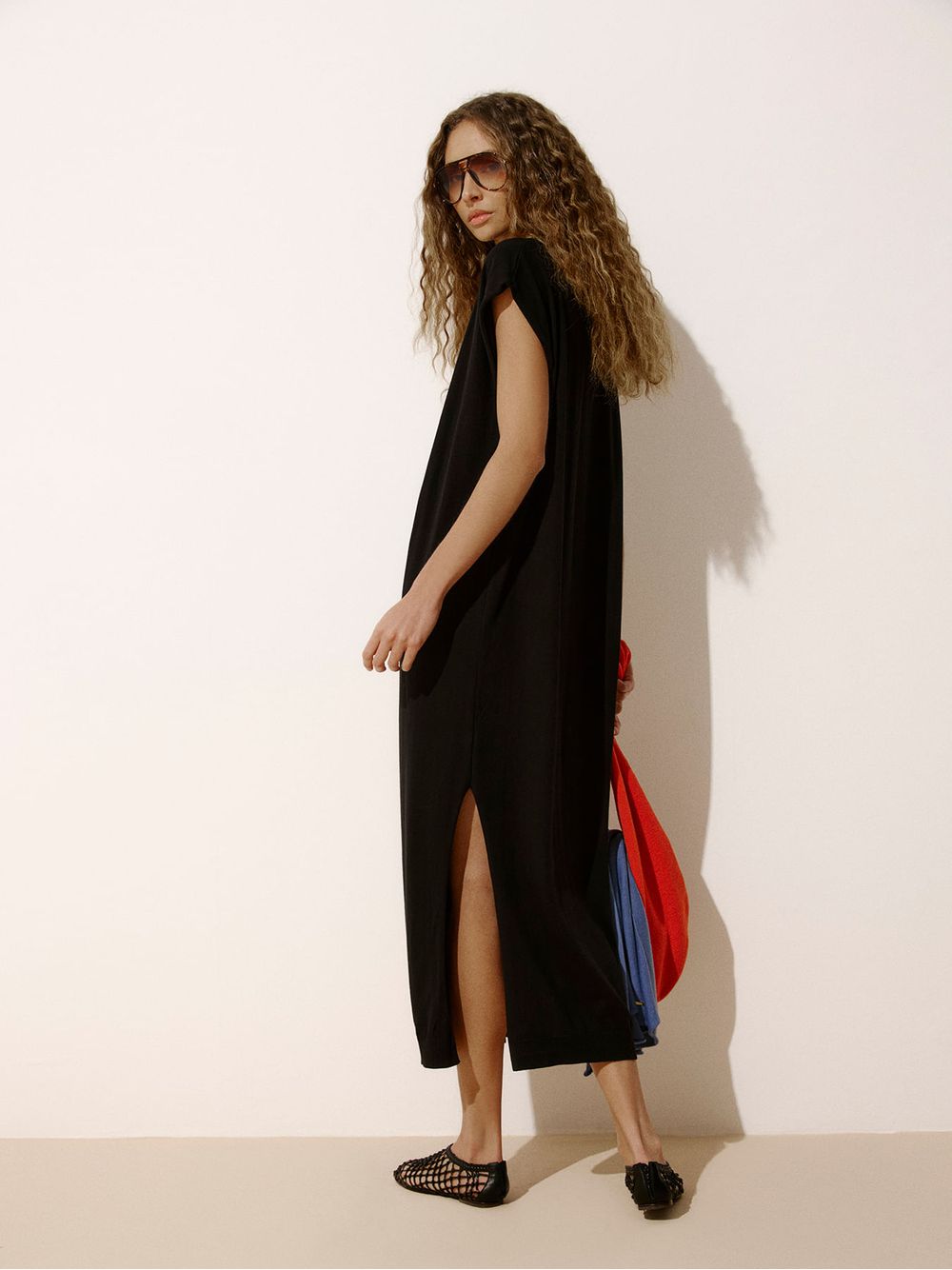 Anselmi — Vestido Longo sem Manga Preto