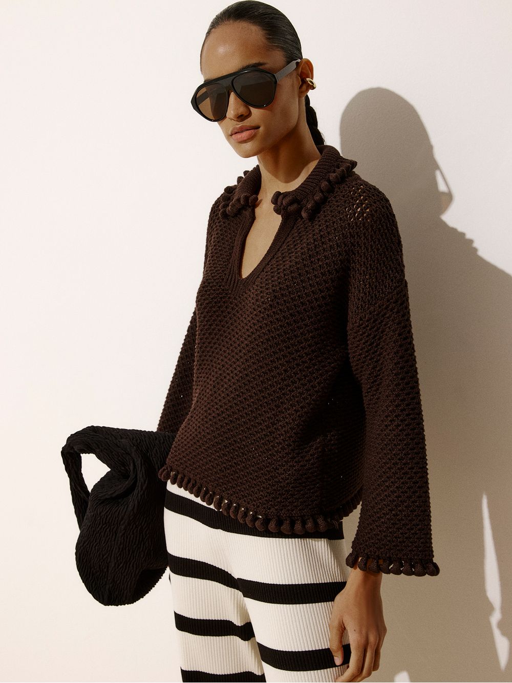Anselmi — Blusa Polo Blimblom Chocolate