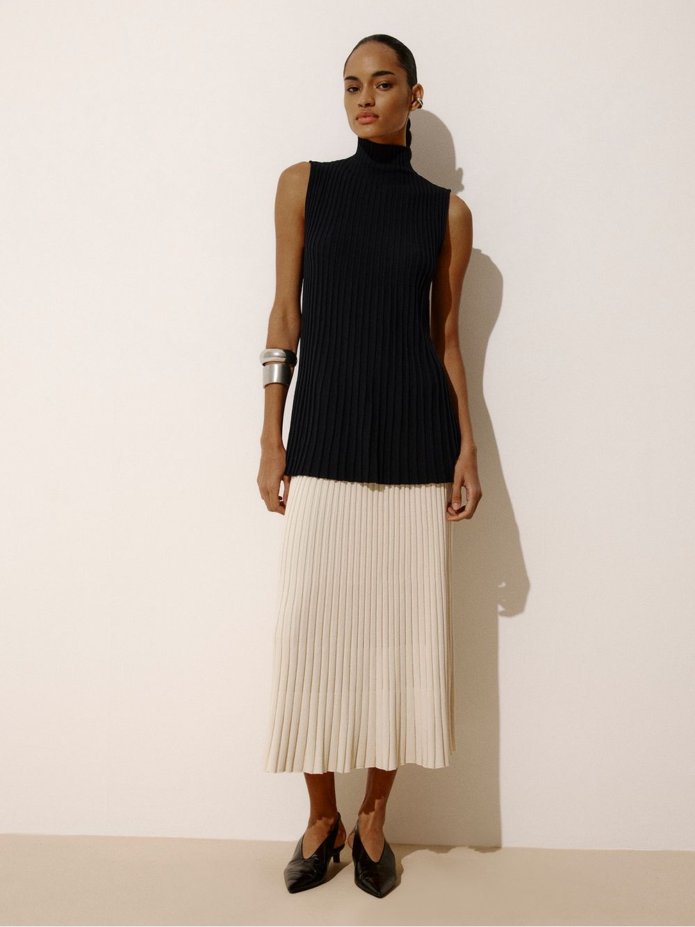 Anselmi — Blusa Lume Gola Alta Preto