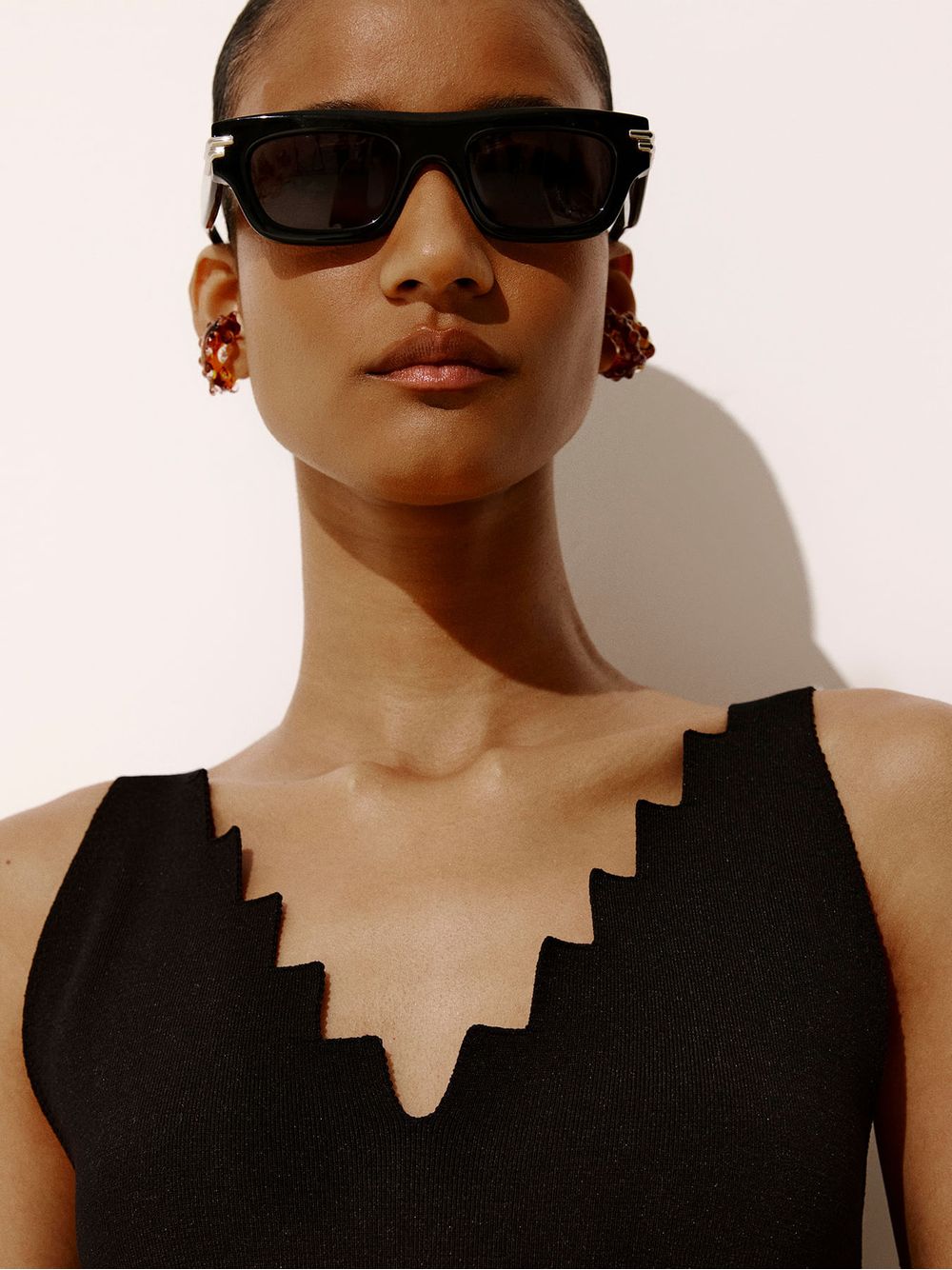 Anselmi — Vestido Midi Volcano Preto
