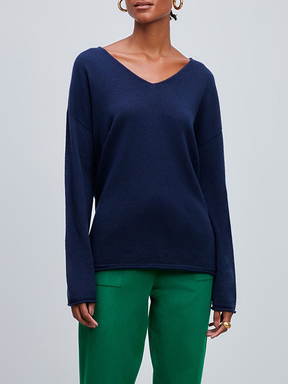 Blusa Anselmi 100% Cashmere Azul Marinho
