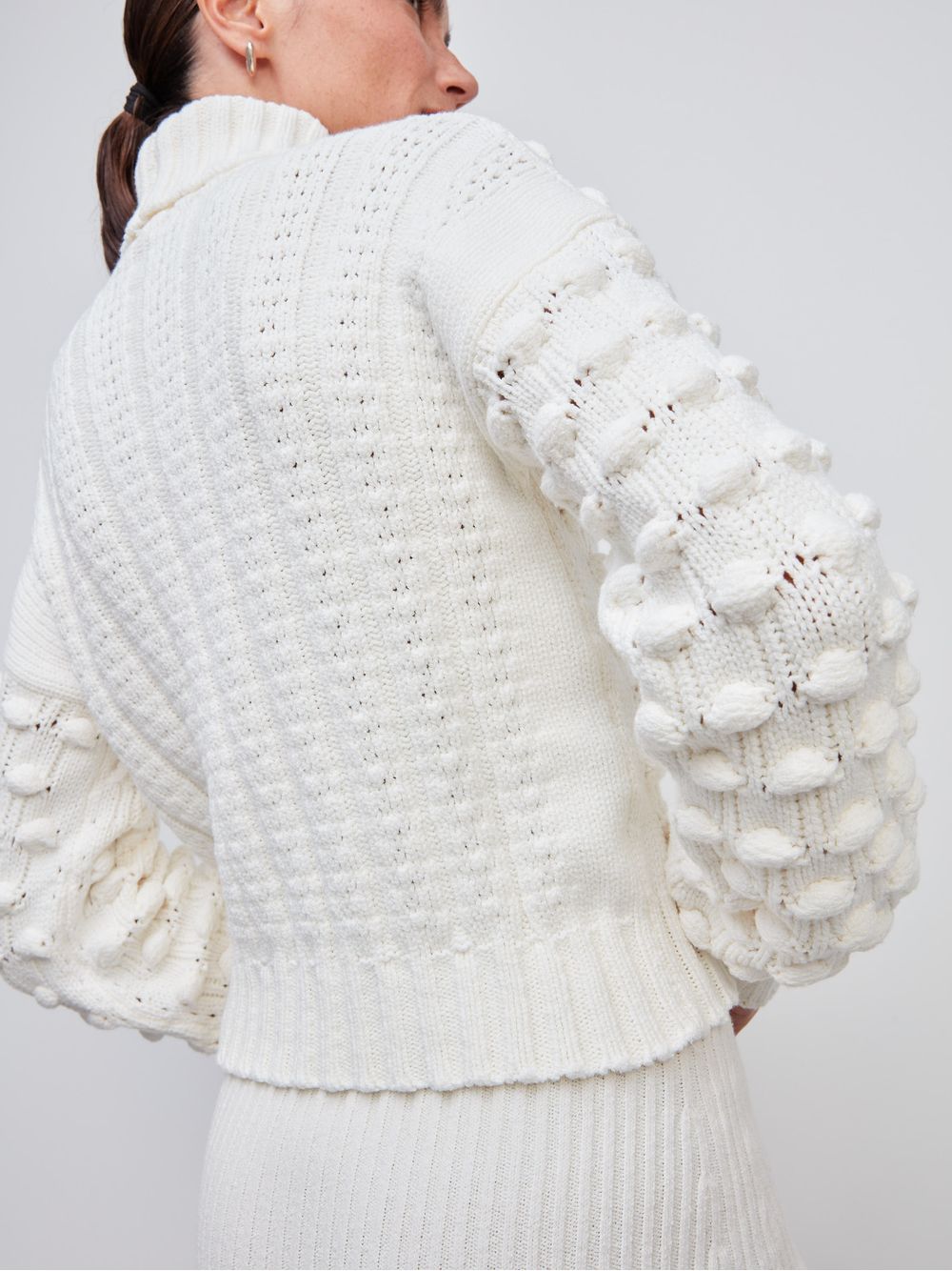Anselmi — Suéter Maxi Pipoca Off white