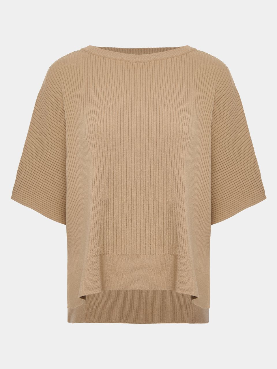 Blusa Ampla Canelada Bege