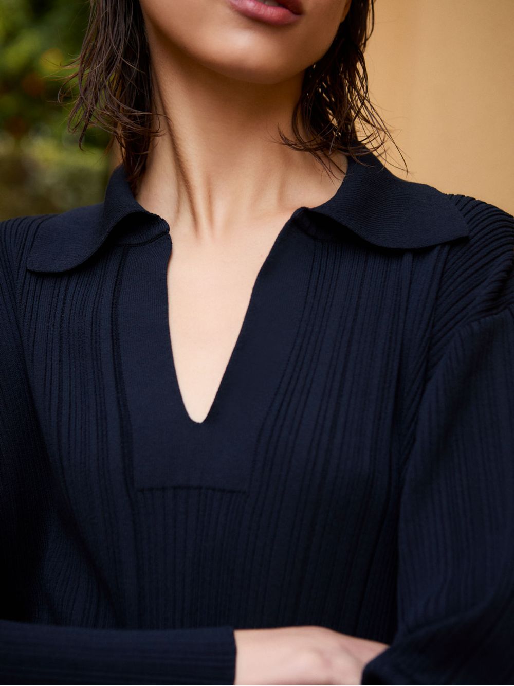 Anselmi — Blusa Gola Polo Azul Meia Noite