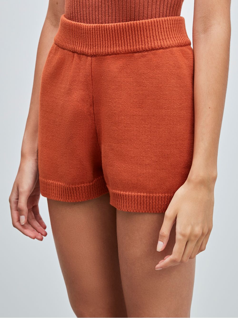 Anselmi — Short Curto em Tricô Terracota