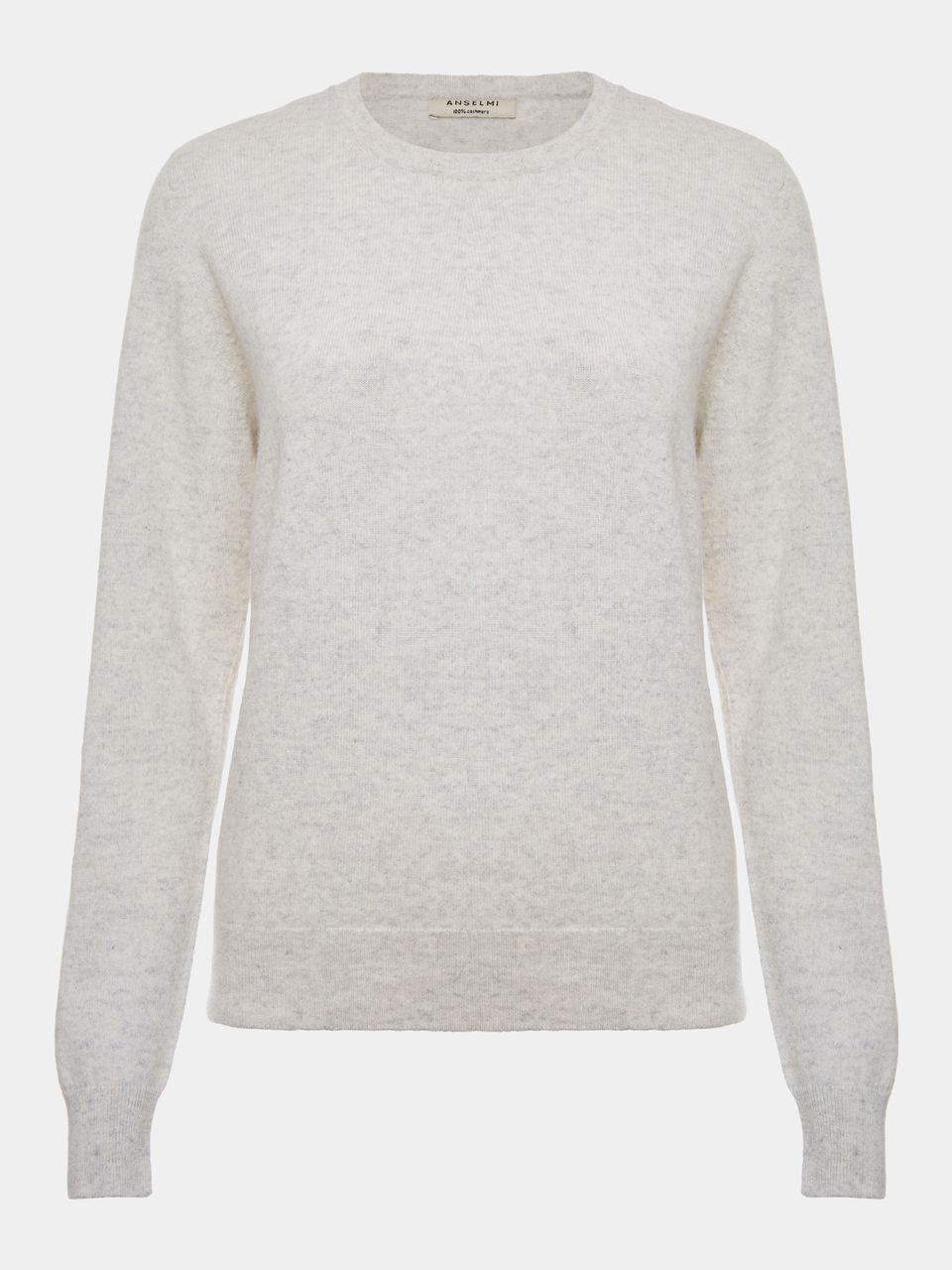 Básica 100% Cashmere Gola Redonda Cinza