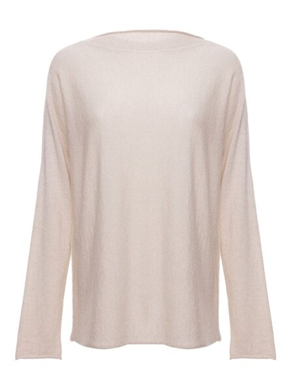 Anselmi — Suéter 100% Cashmere Gola Canoa Cru