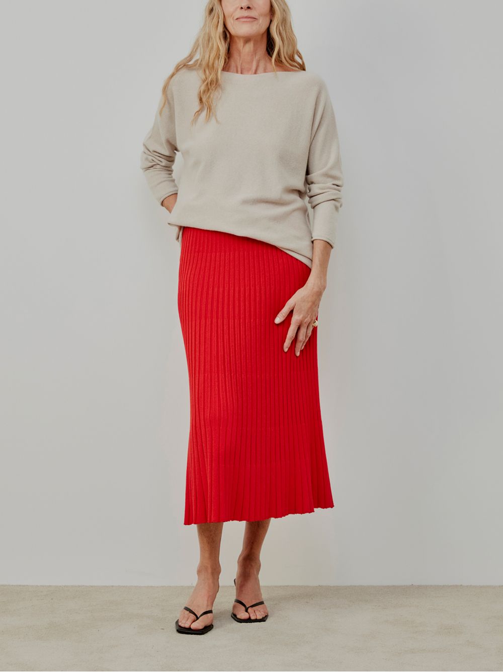 Anselmi — Suéter 100% Cashmere Gola Canoa Cru