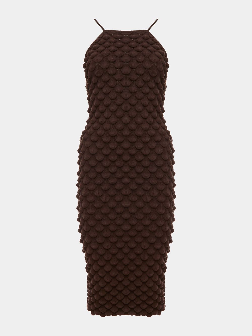 Anselmi — Vestido Midi Escamas Chocolate