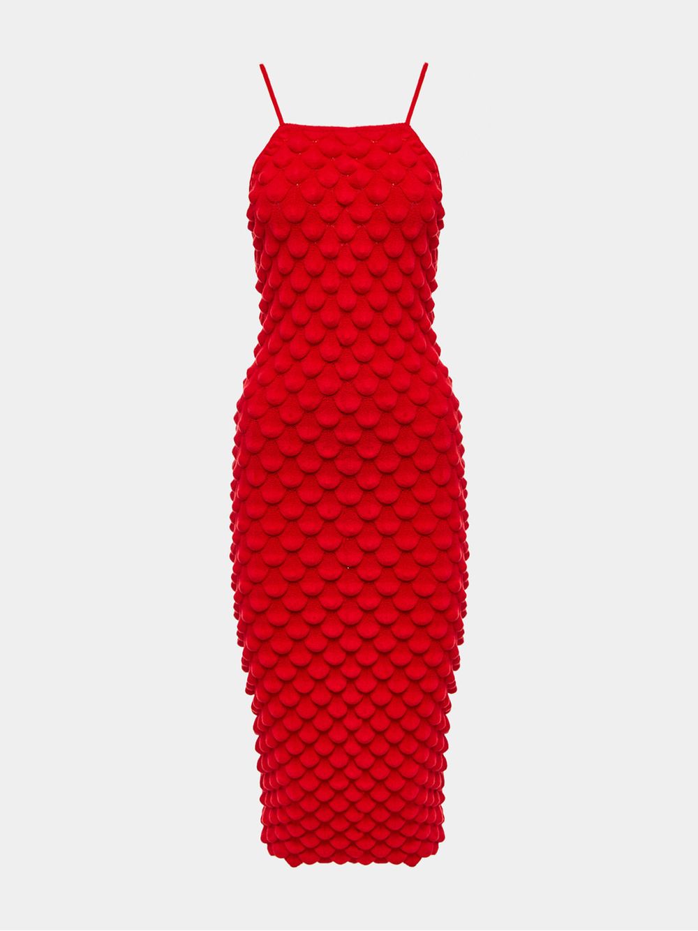 Anselmi — Vestido Midi Escamas Vermelho